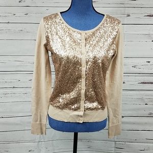 NWT Gold Sequin Cardigan Sweater